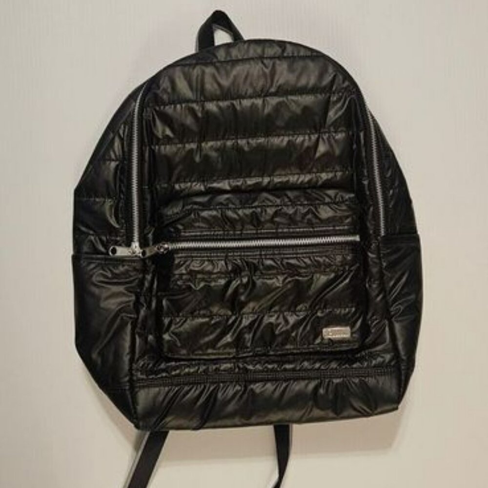 NWOT Victoria's Secret PINK Shiny Black Puffer Backpack